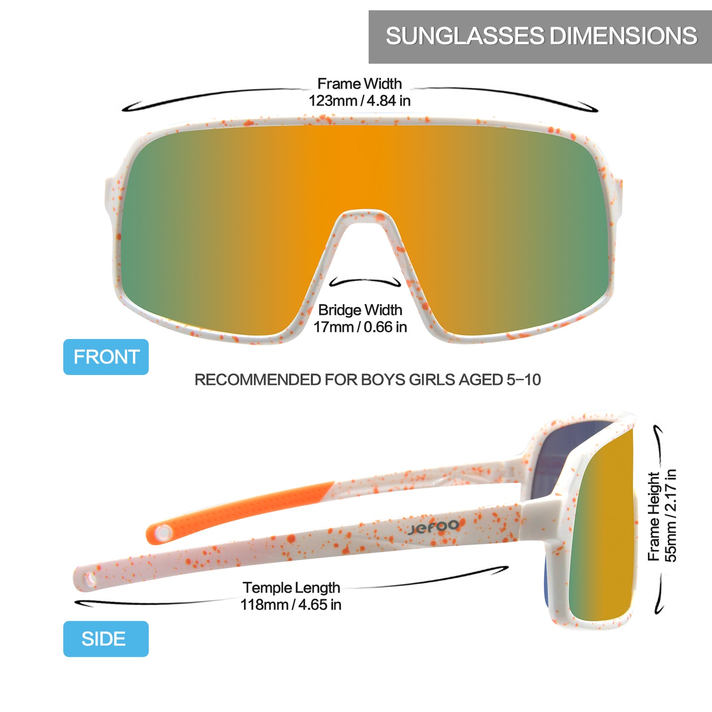 Kids Sports Cycling Sunglasses · Orange JF279