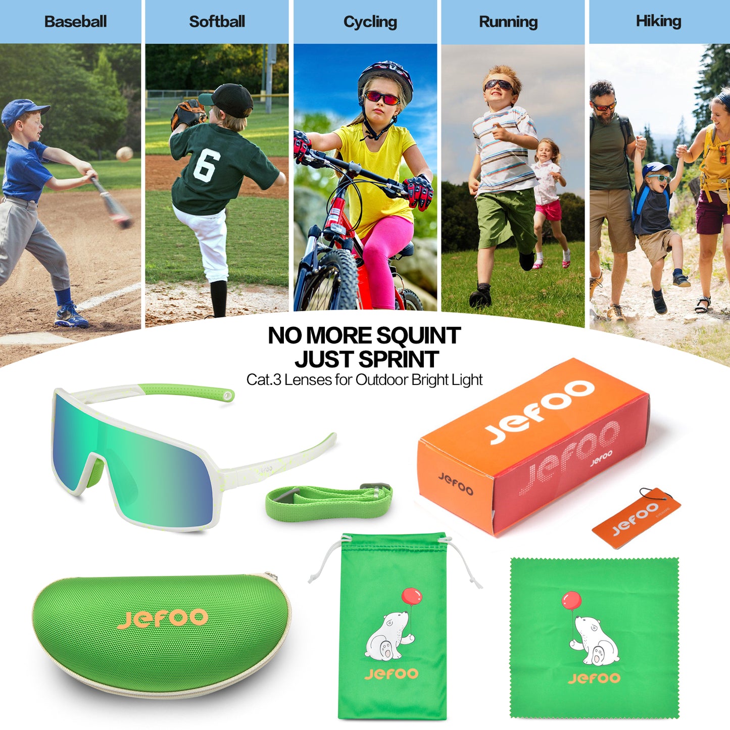 Wrap Around Kids Sports Sunglasses · Teal JF279