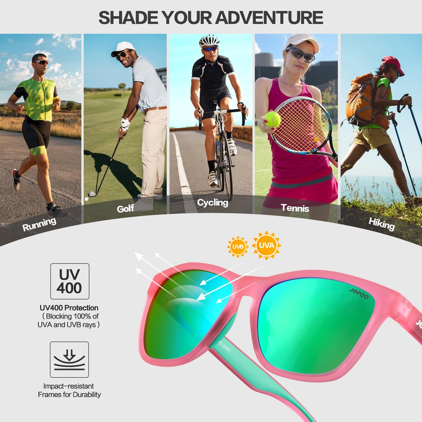 Cute Running Square Sunglasses · Raspberry Crush JF219