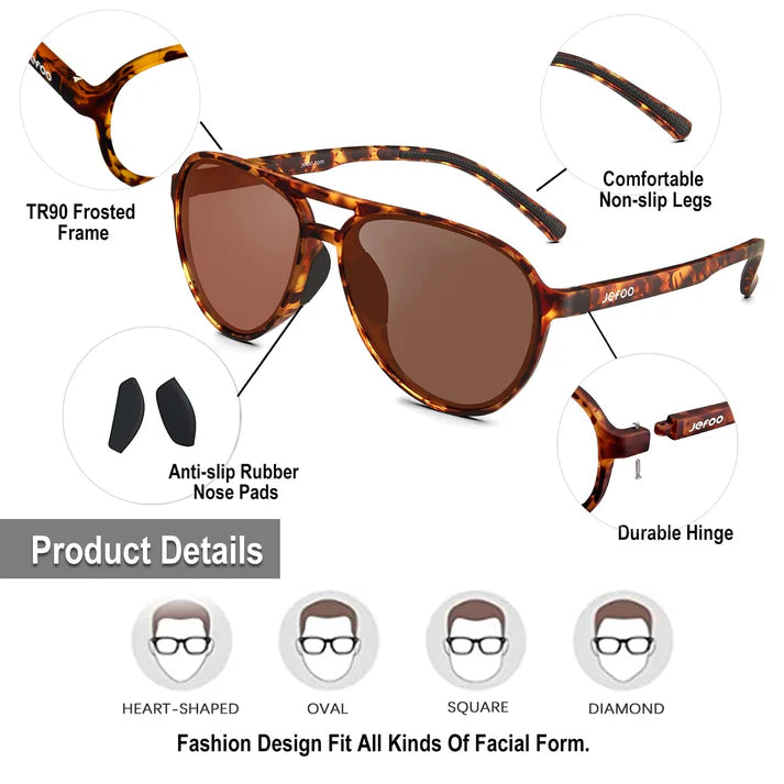 Advantages-of-JEFOO-Classic-Aviator-Sunglasses-Tortoise-JF119