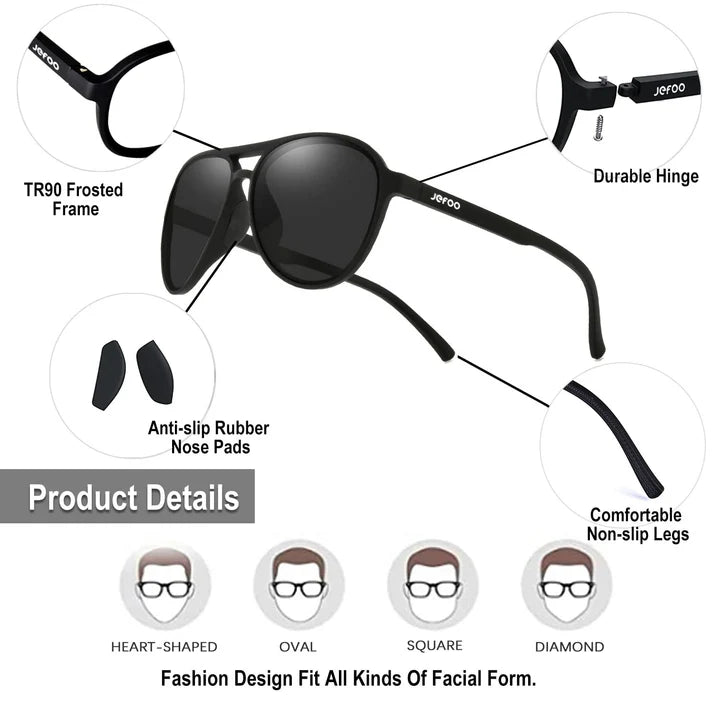 Advantages-of-JEFOO-Sports-Aviator-Sunglasses-Black-JF119