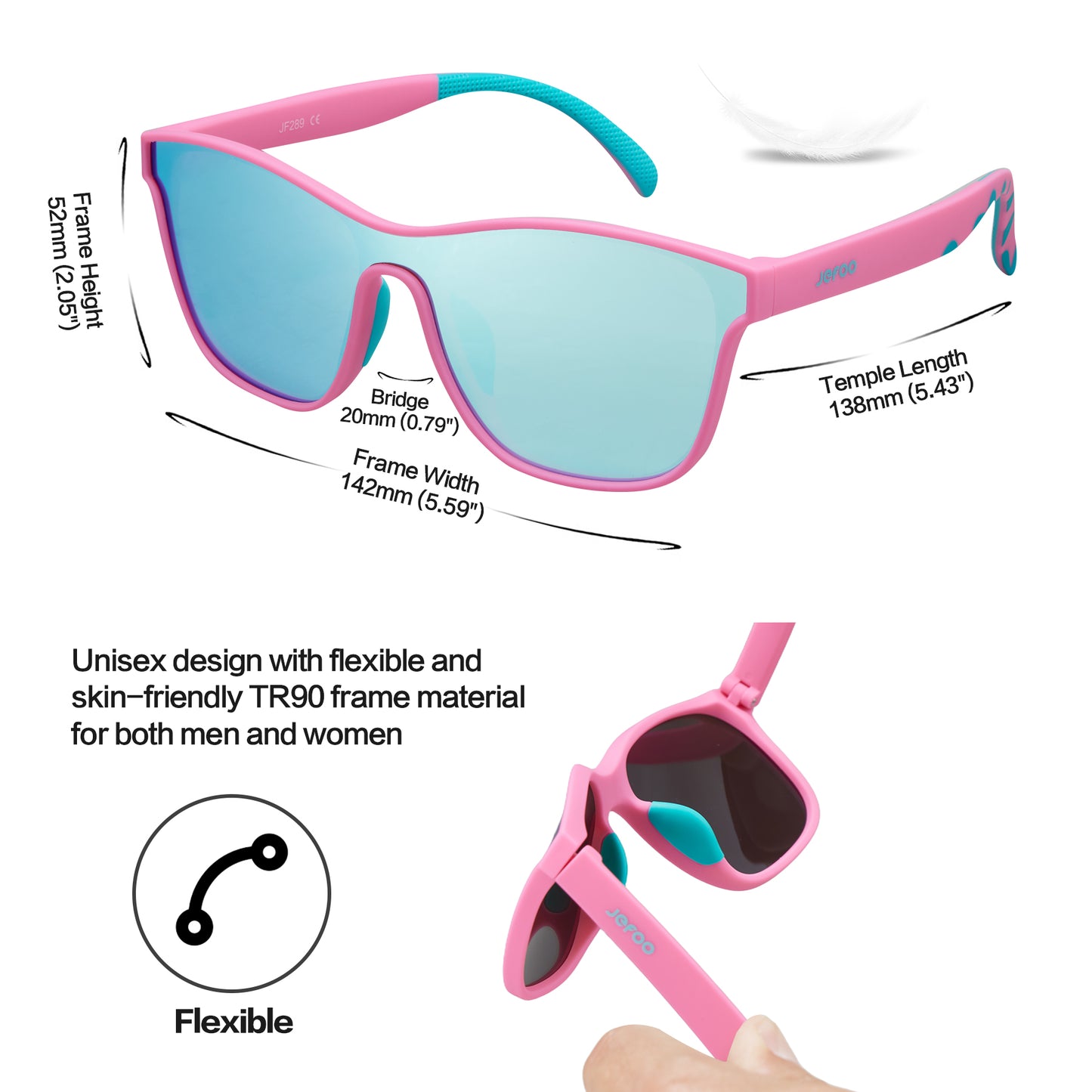 Fashion Polarized Running Sunglasses · Ocean Pink JF289