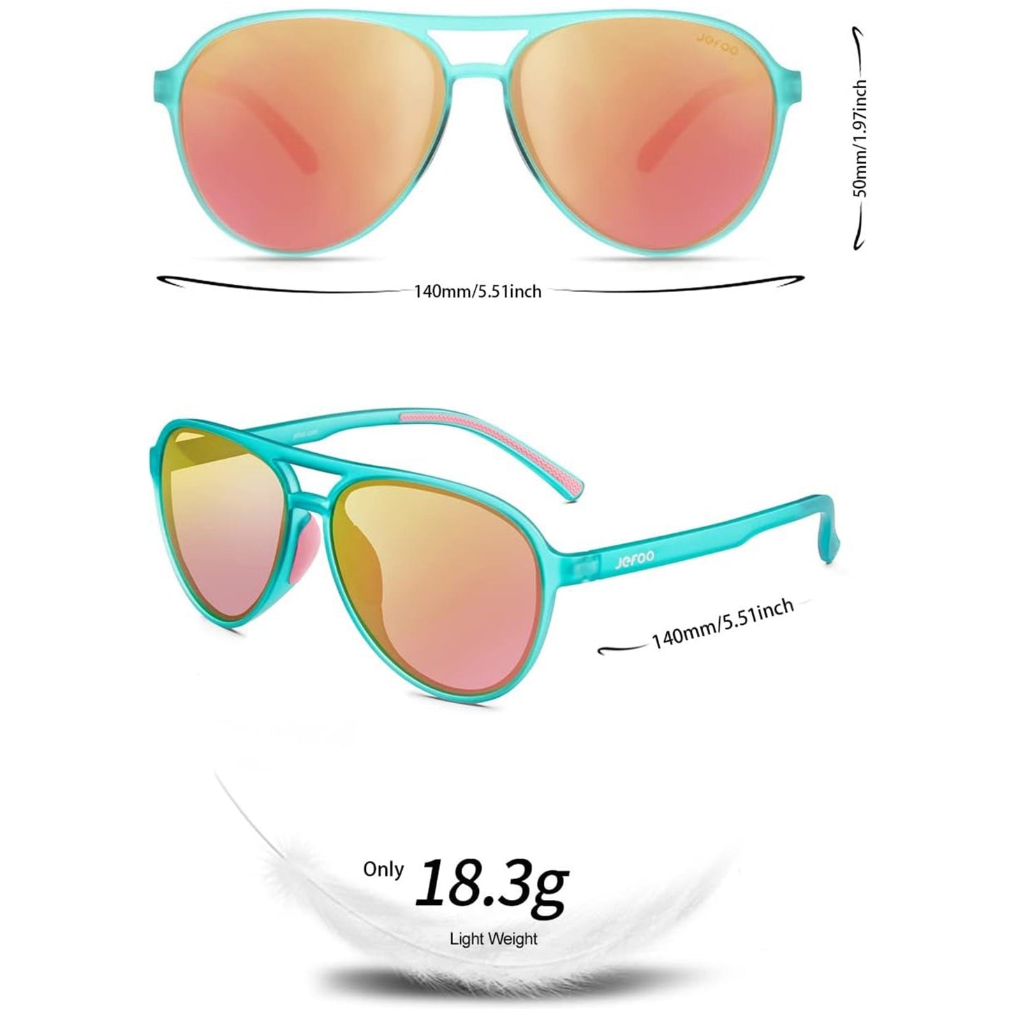 Polarized Aviator Sunglasses · Mint Green JF119