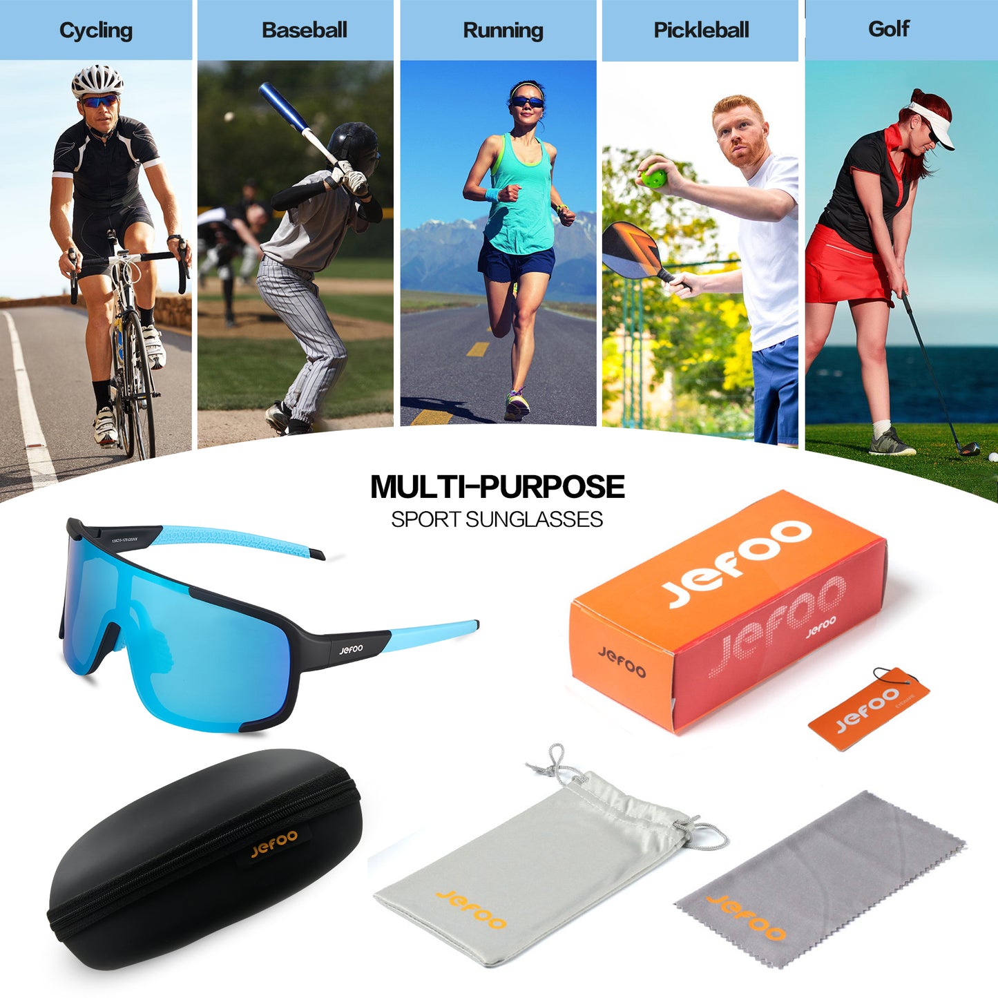 Non Polarized Cycling Wrap Around Sunglasses · Blue Nebula JF259