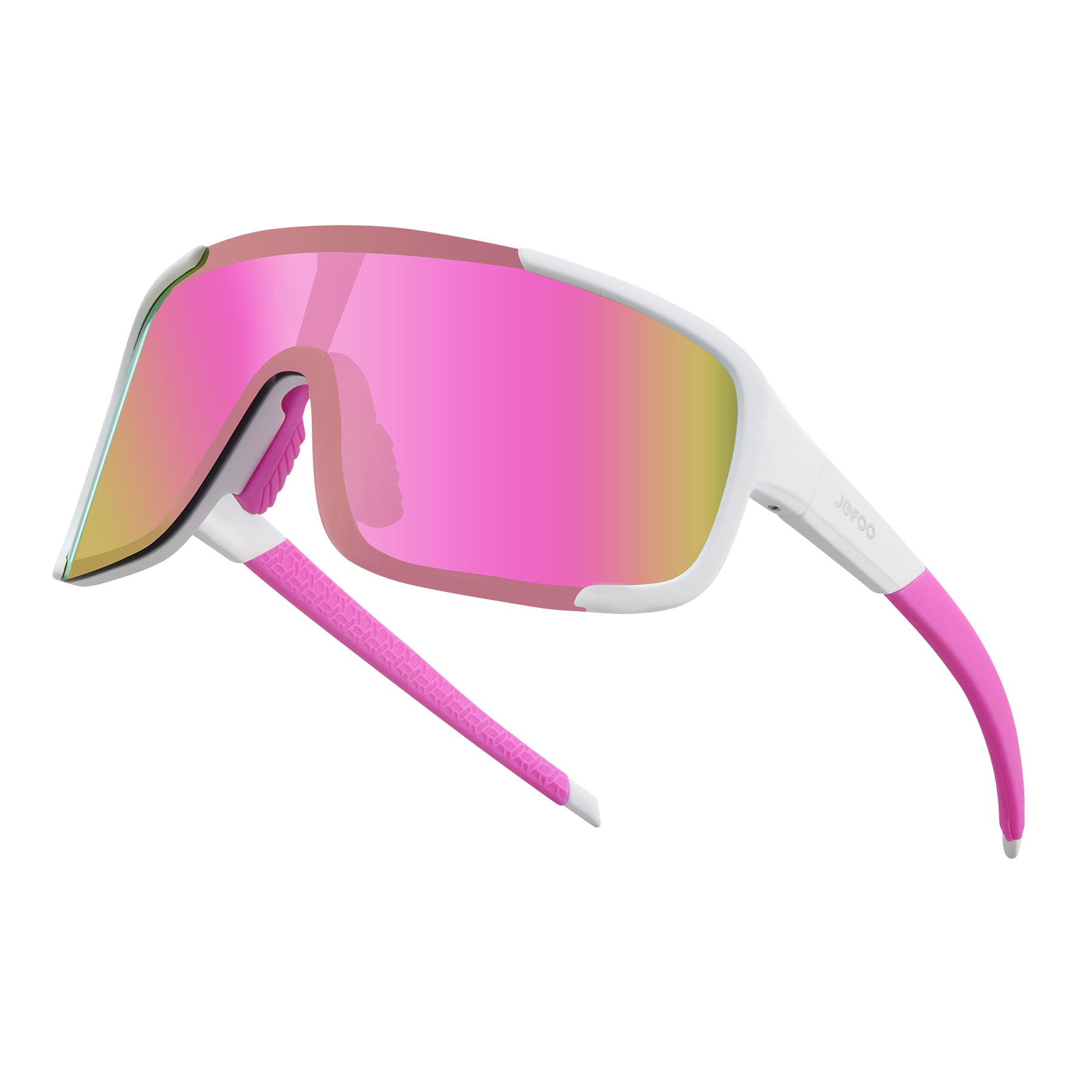 Stylish White and Pink Sunglasses Vintage Vibe Mens Womens Pink Tinted Circle Sunglasses  main image 3