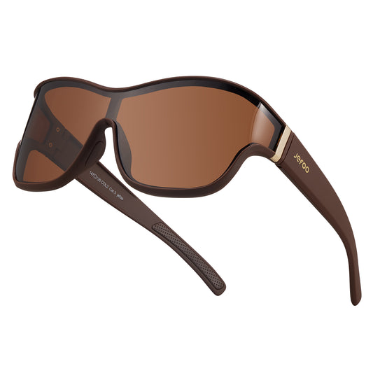 Trendy Y2K One-Lens Sunglasses · Chocolate JF269