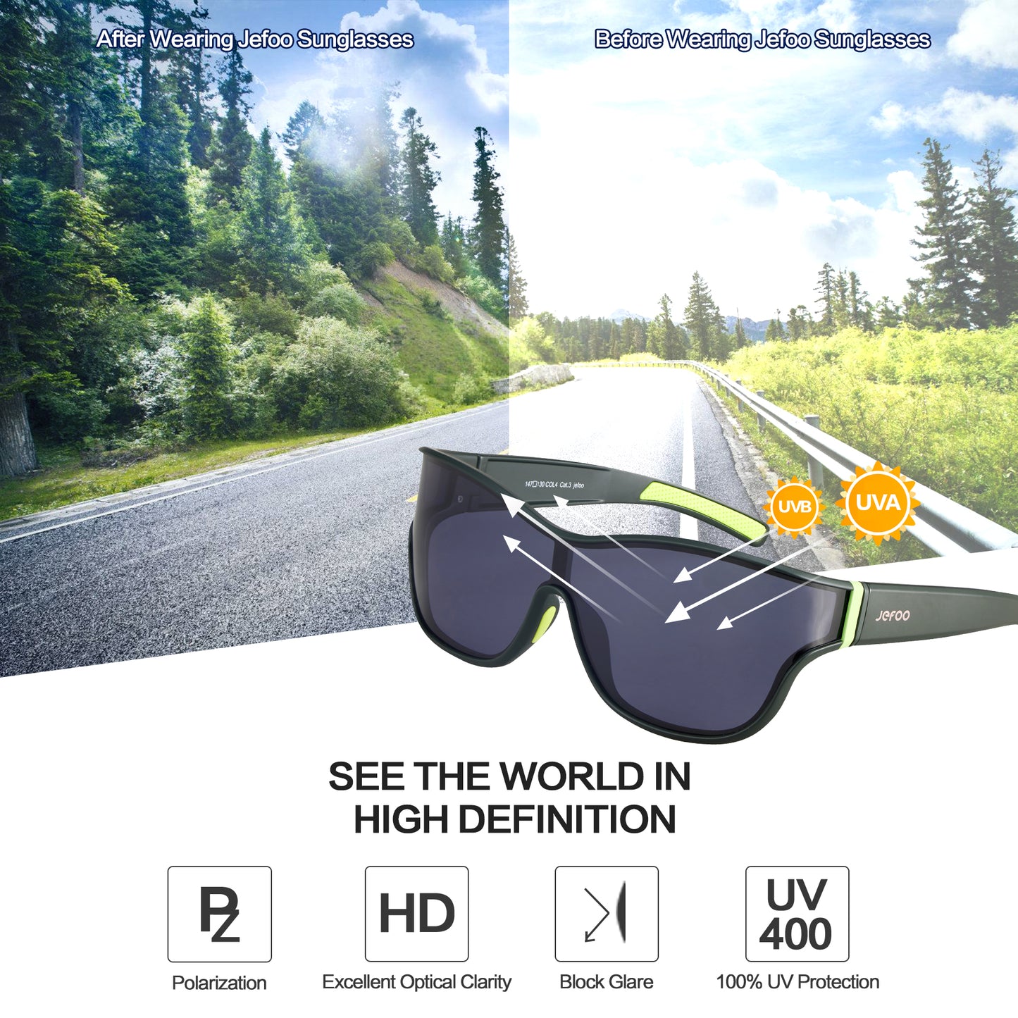 Oversized One-Lens Driving Sunglasses · Matcha JF269