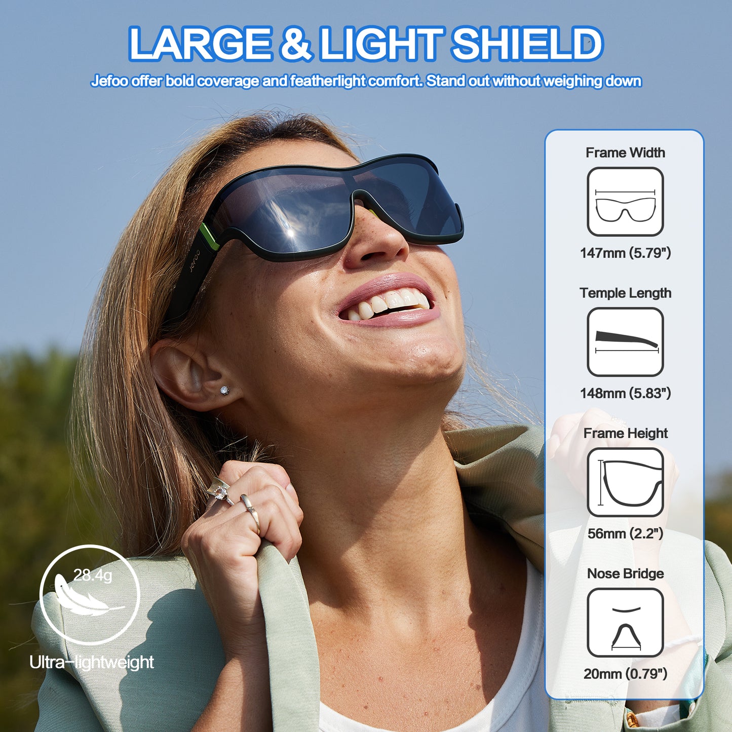 Oversized One-Lens Driving Sunglasses · Matcha JF269