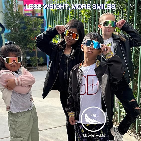 Cute Kids Sports Wraparound Sunglasses · Pink JF279