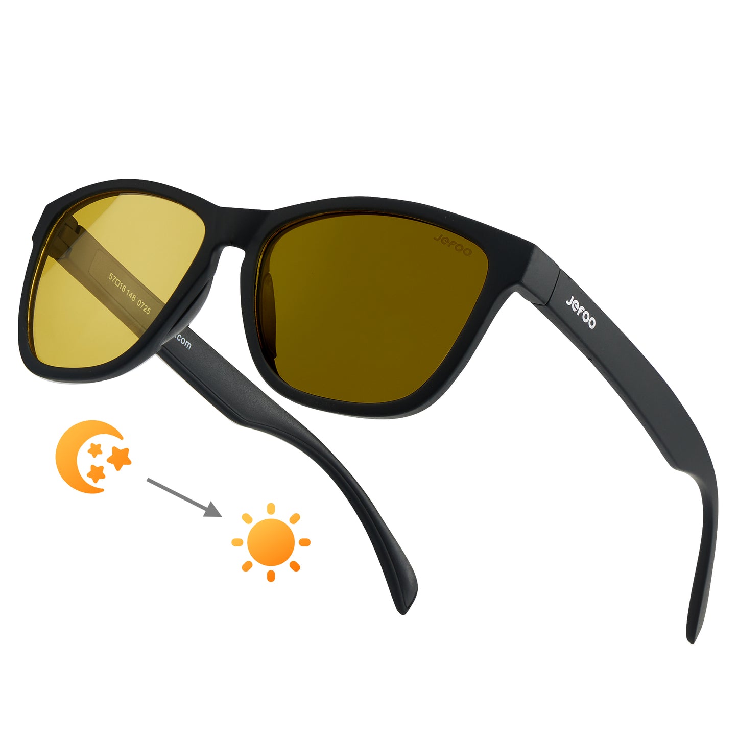 Photochromic Square Night Vision Sunglasses · Decent Black JF219