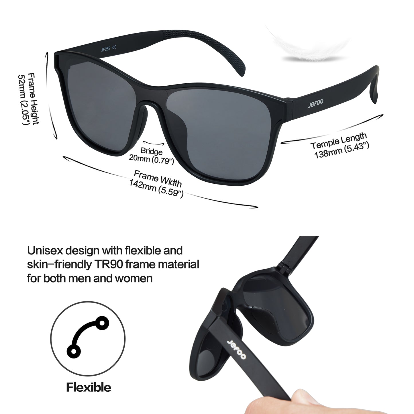 Polarized Lightweight Running Sunglasses · Power Black JF289