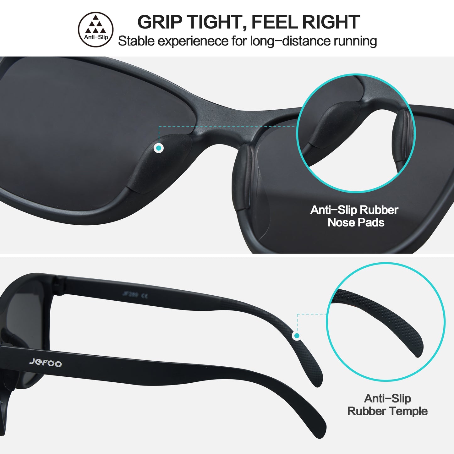 Polarized Lightweight Running Sunglasses · Power Black JF289