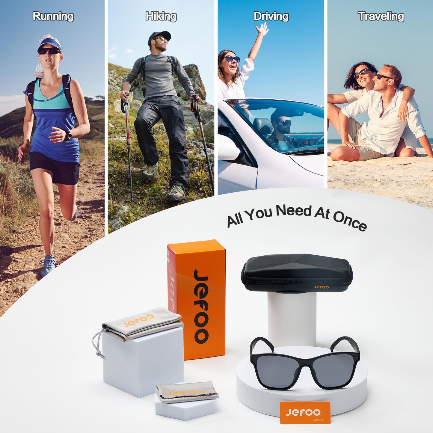 Polarized Lightweight Running Sunglasses · Power Black JF289