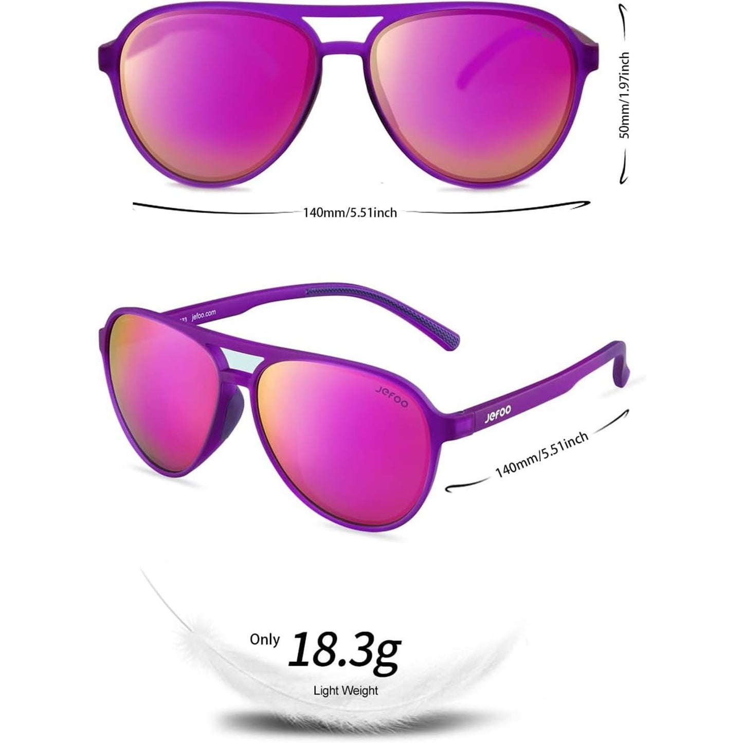 Purple Aviator Sunglasses for Women