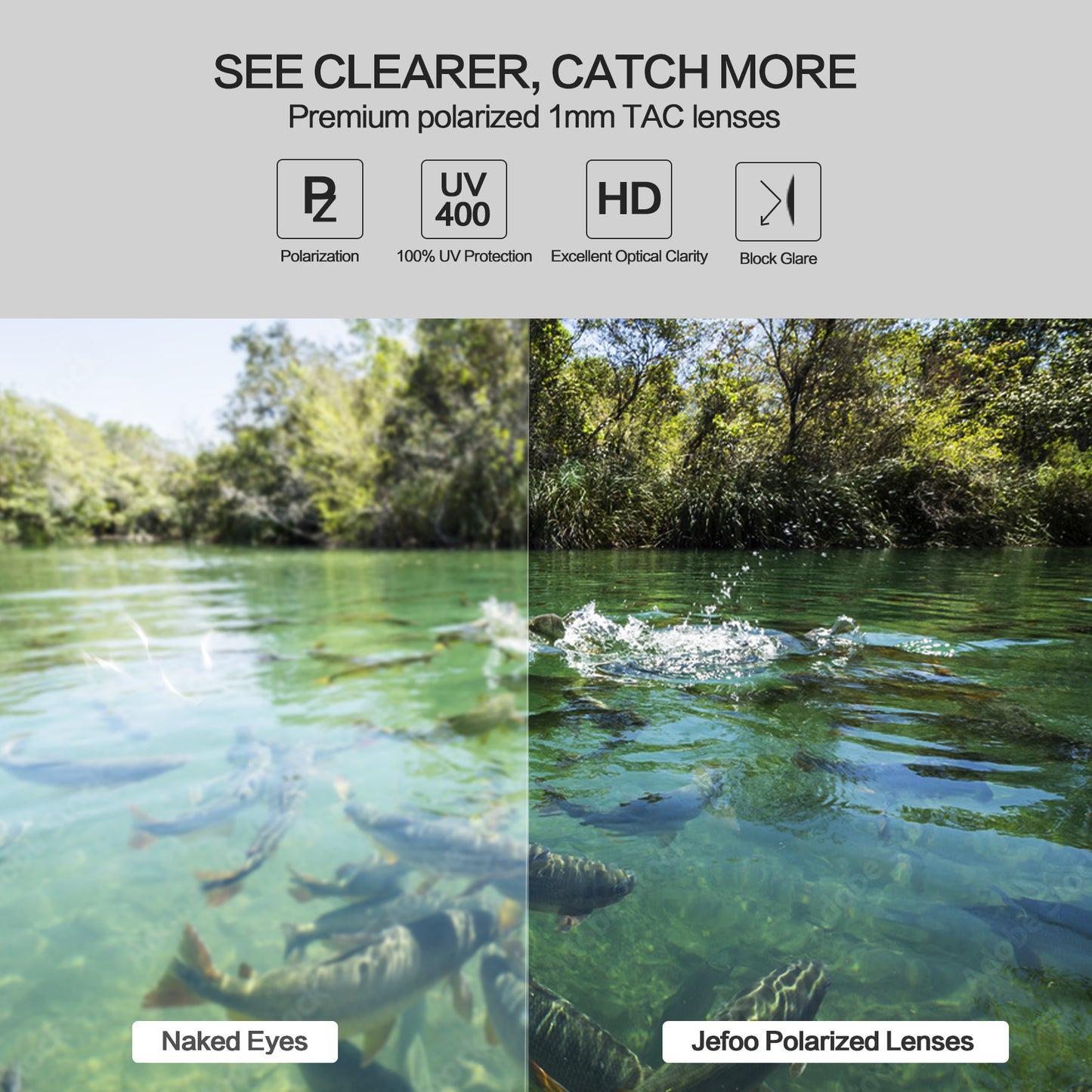 Wraparound Polarized Fishing Sunglasses · Noir Angler JF229