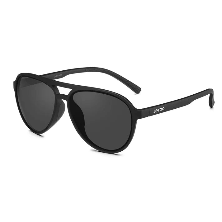 Sports Aviator Sunglasses · Black JF119 – JEFOO - Main Image