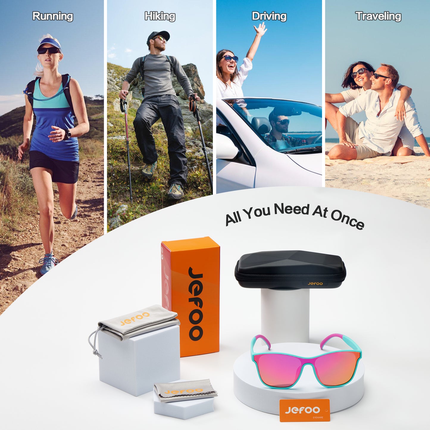 Stylish Running Polarized Sunglasses · Wave Mint JF289