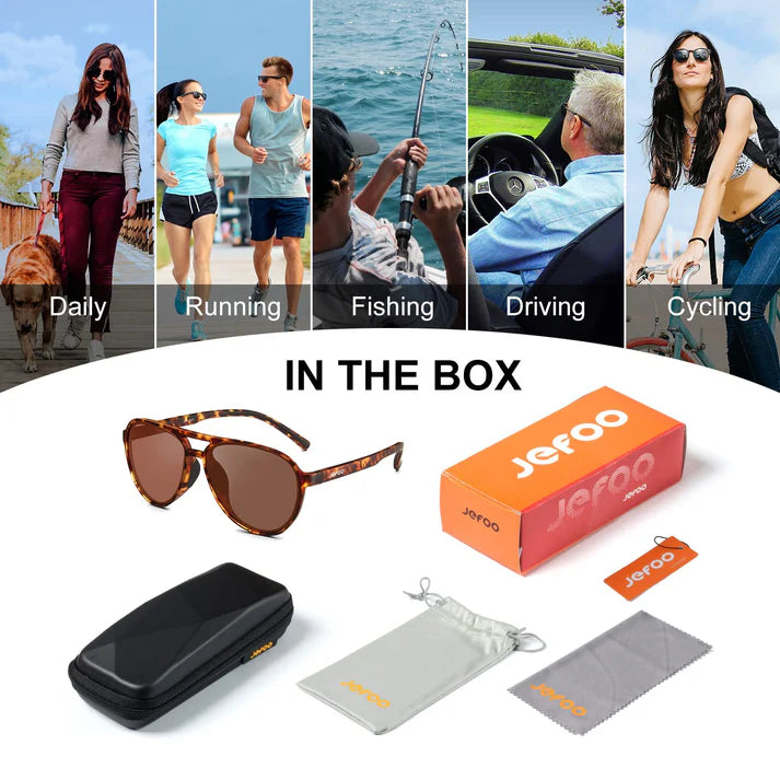 Wearing-Classic-Aviator-Sunglasses-Tortoise-JF119-for-Traveling