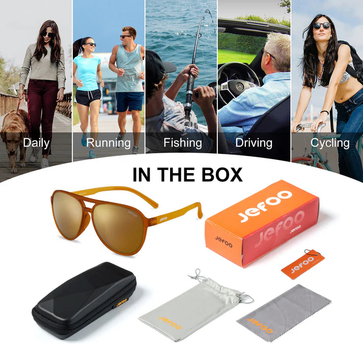 Wearing-Fashionable-Aviator-Sunglasses-Yellow-Amber-JF119-for-Traveling