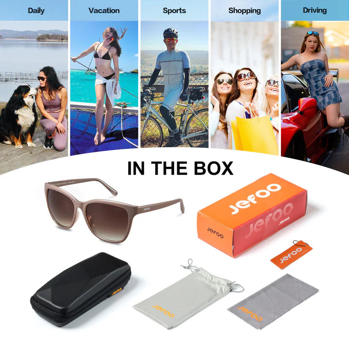 Wearing-Trendy-Cat-Eye-Sunglasses-Apricot-Gray-JF169-for-Traveling