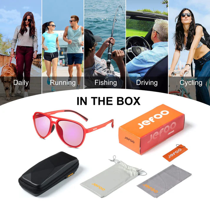 Wearing-Women-Aviator-Sunglasses-Red-JF119-for-Traveling