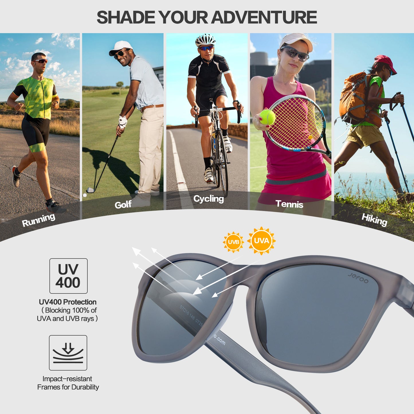 Cool Running Square Sunglasses · Smoke Gray JF219