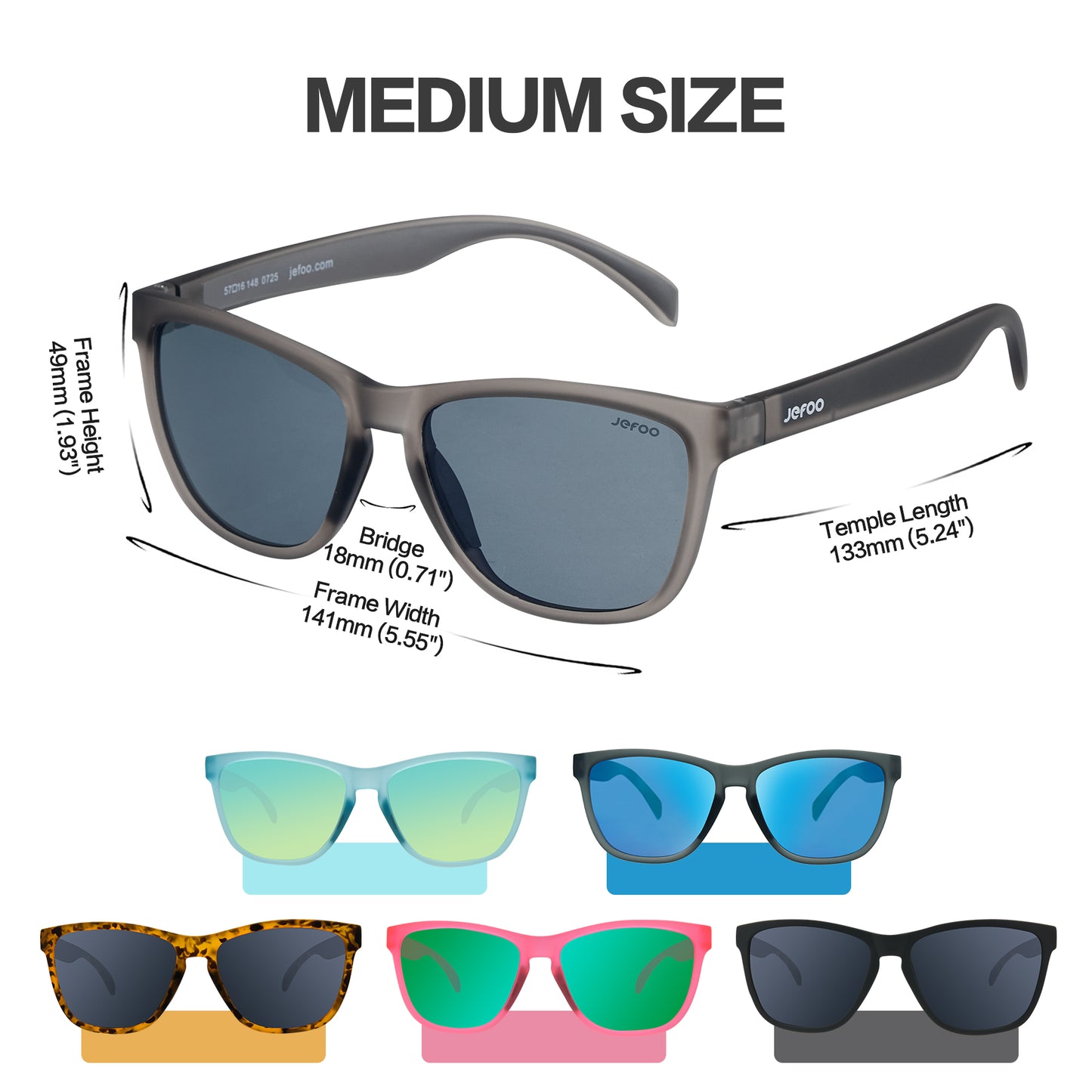 Cool Running Square Sunglasses · Smoke Gray JF219
