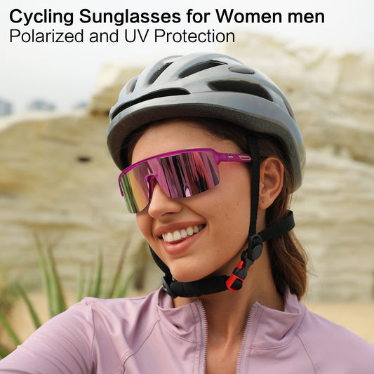 Cycling Polarized Wraparound Sunglasses · Crush Pink JF329