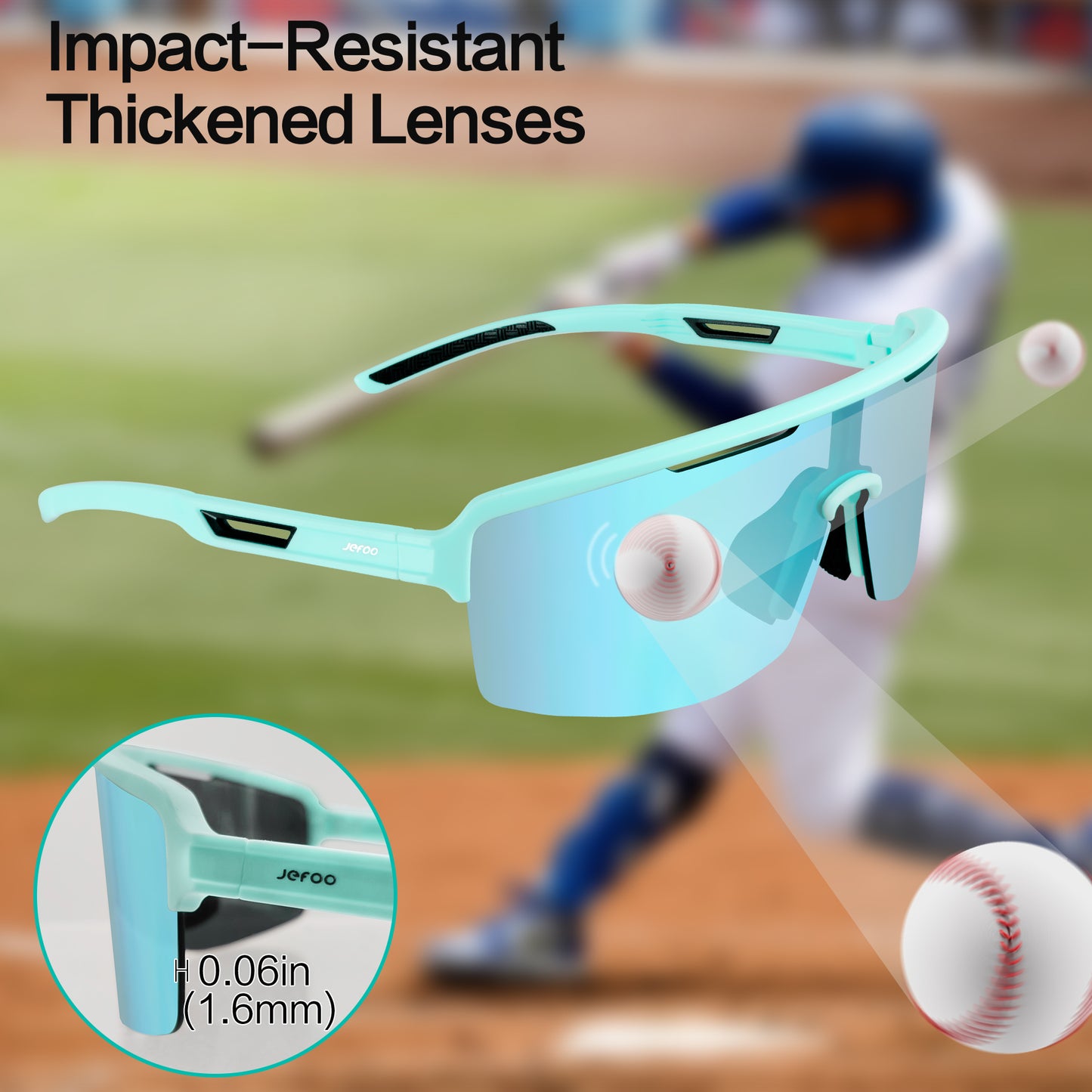Baseball Polarized Wraparound Sunglasses · Tec Blue JF329