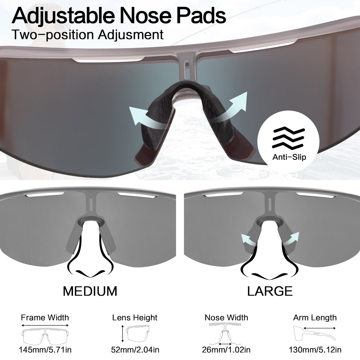 Fishing Polarized Wraparound Sunglasses · Surf Blue JF329