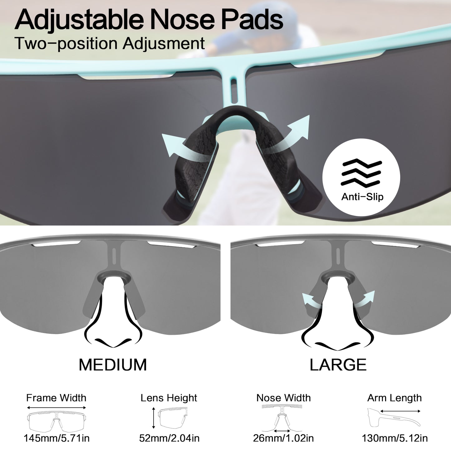 Baseball Polarized Wraparound Sunglasses · Tec Blue JF329