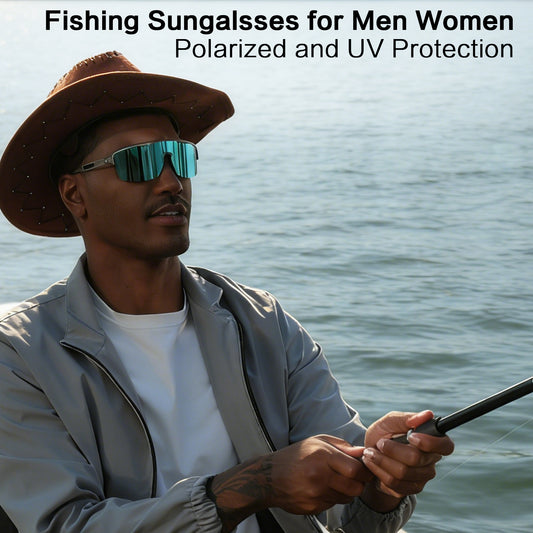 Fishing Polarized Wraparound Sunglasses · Surf Blue JF329