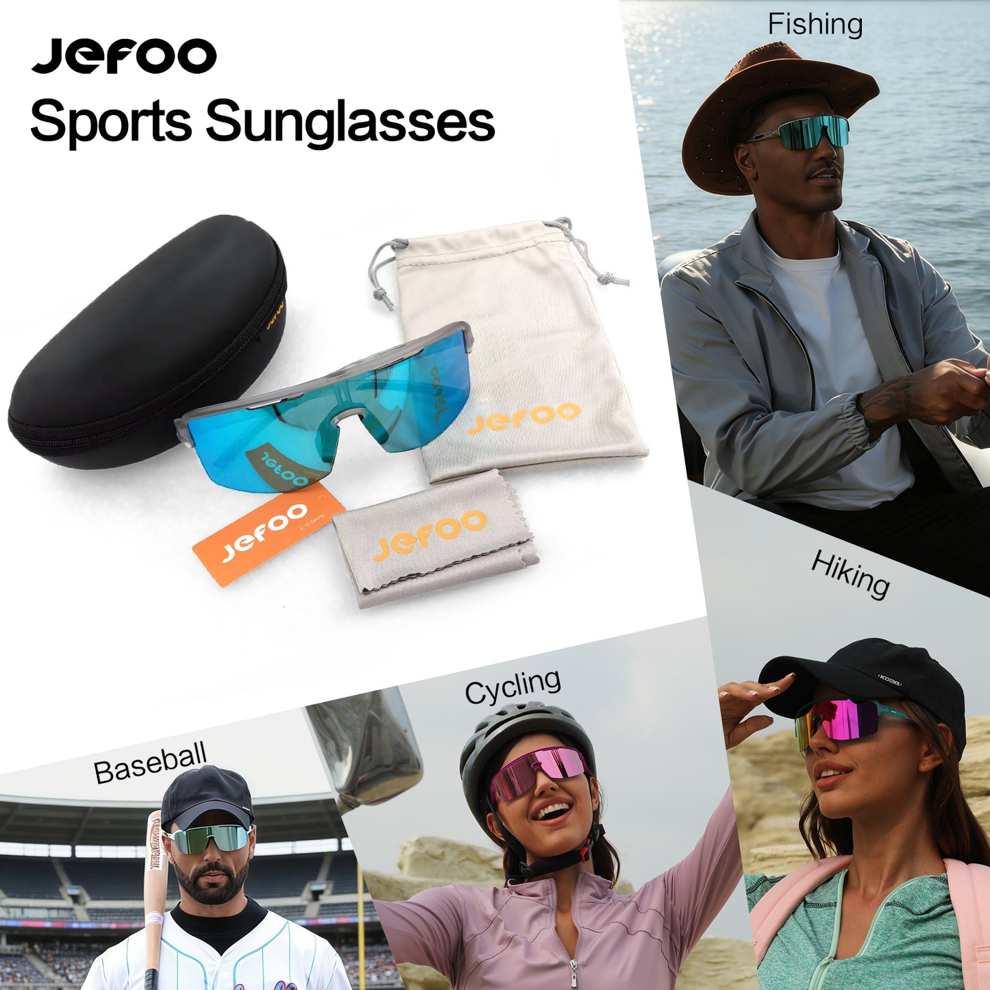 Fishing Polarized Wraparound Sunglasses · Surf Blue JF329