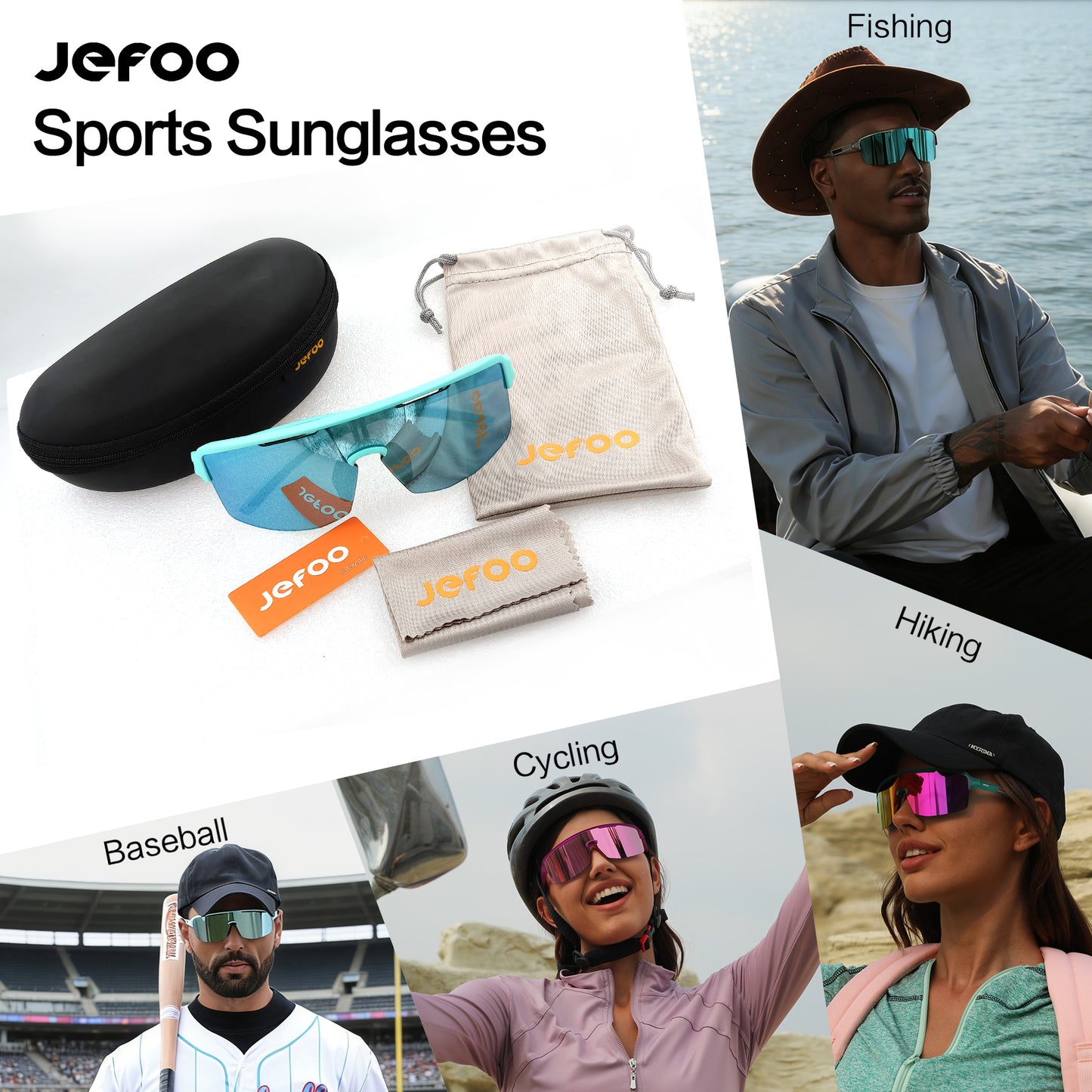 Baseball Polarized Wraparound Sunglasses · Tec Blue JF329