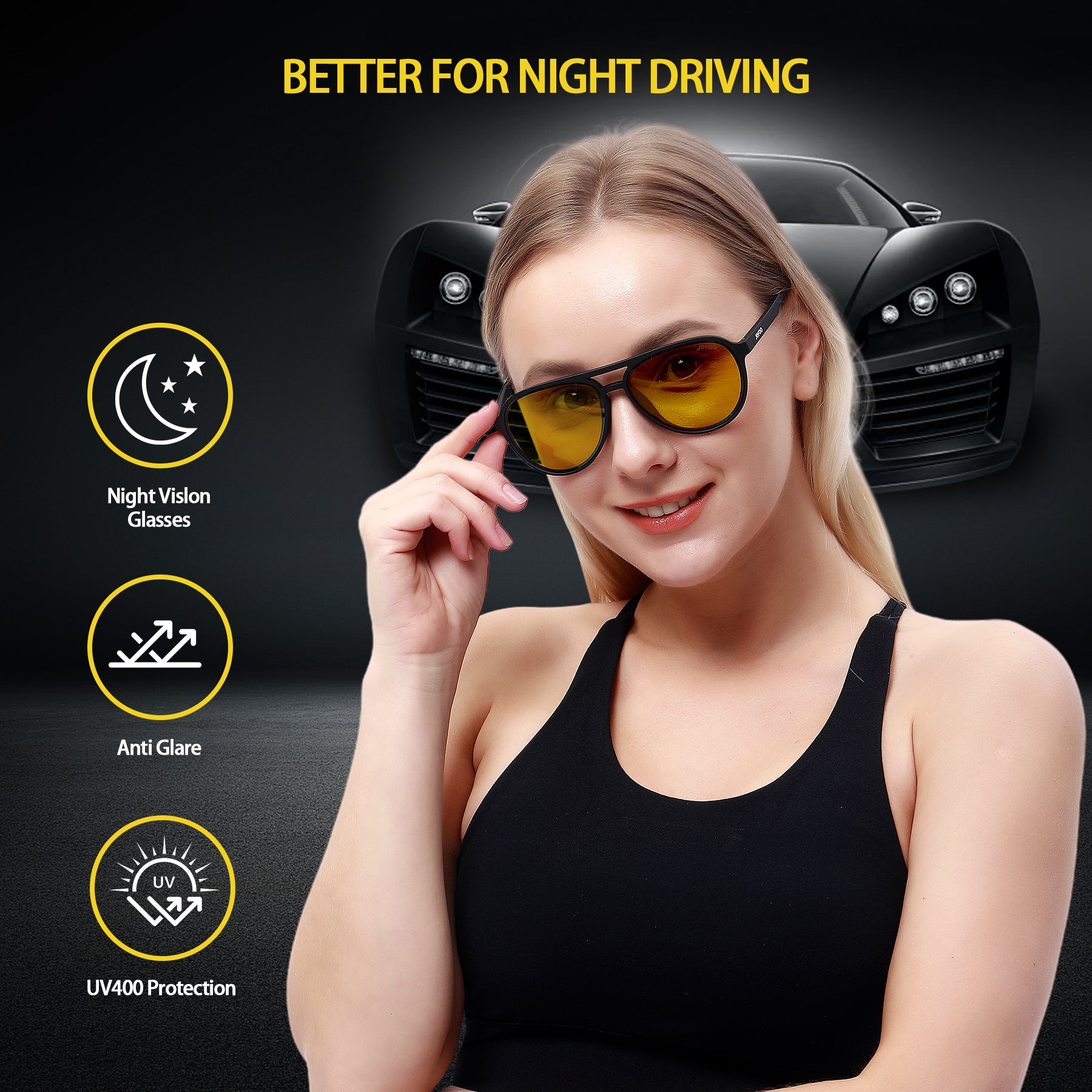night vision goggles for driving Aviator Night Vision Glasses For Driving · Night Focus JF119