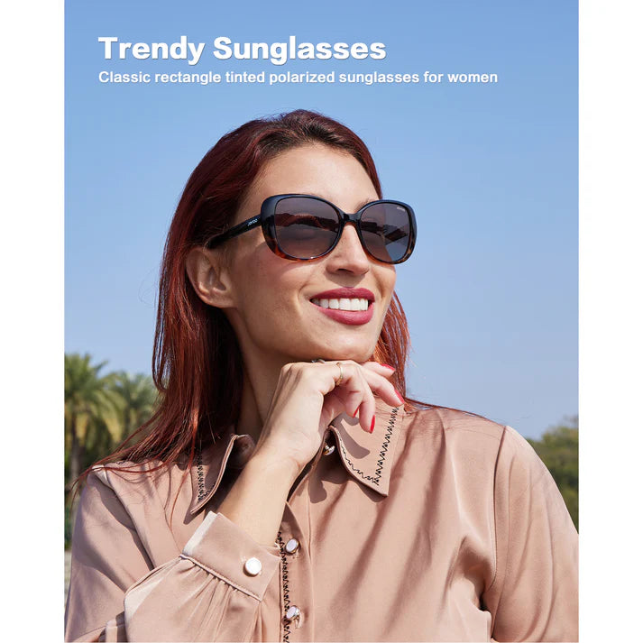 A-Beautiful-Woman-Wearing-Classic-Square-Sunglasses-Black-Coffee