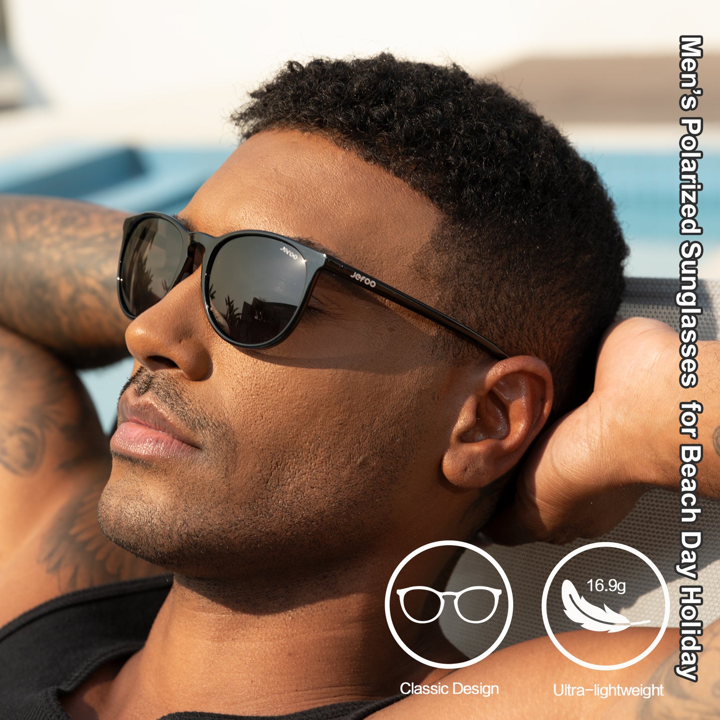 Ultra Lightweight Sports Polarized Oval Sunglasses ·  Positano Night JF319