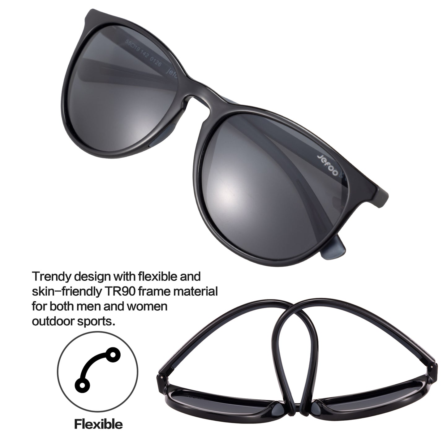 Ultra Lightweight Sports Polarized Oval Sunglasses ·  Positano Night JF319