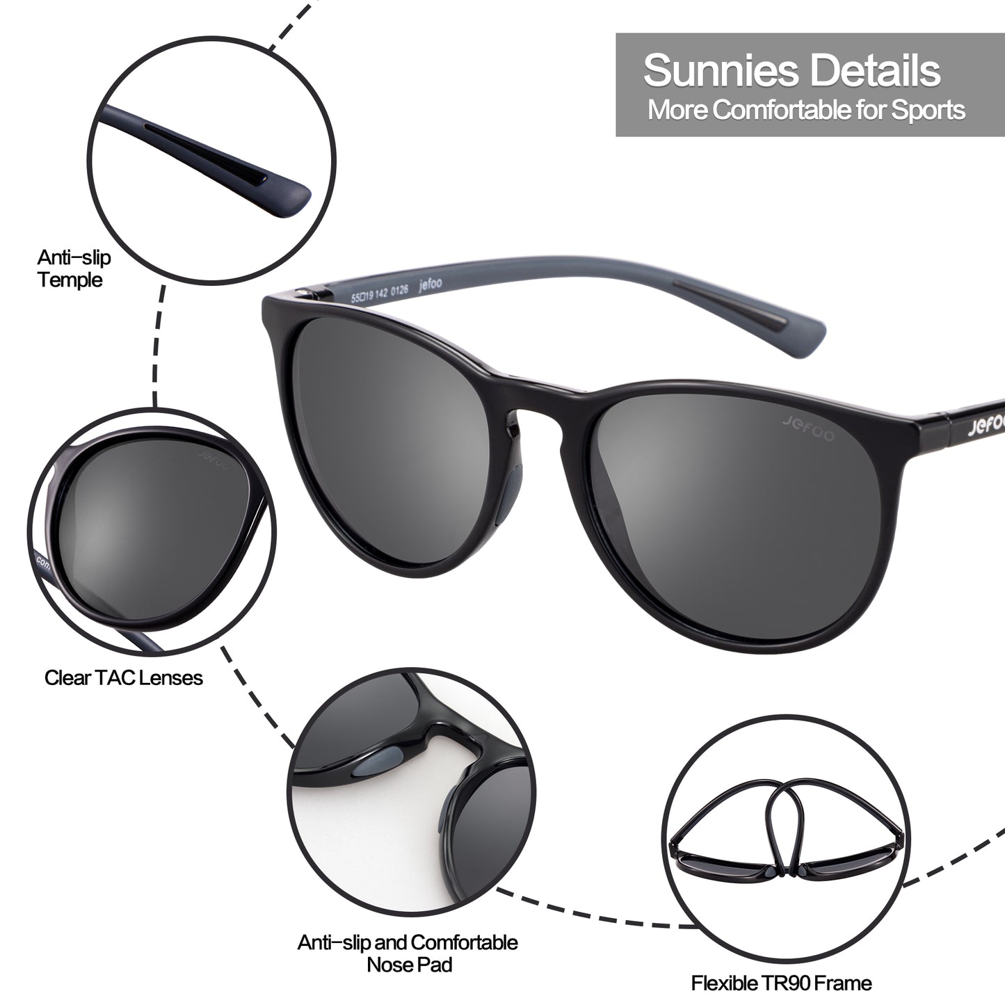 Ultra Lightweight Sports Polarized Oval Sunglasses ·  Positano Night JF319