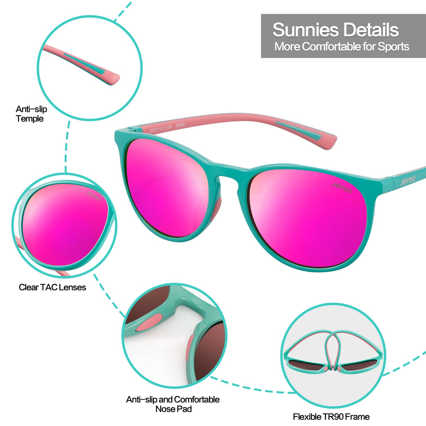 Sports Trendy Polarized Oval Sunglasses · Positano Bay JF319