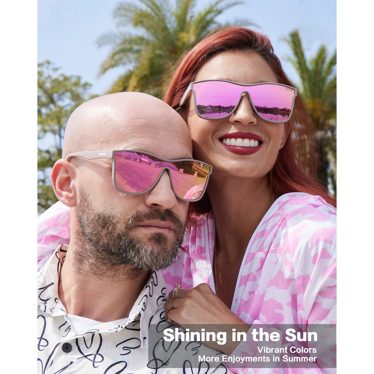 Cute One-Lens Sunglasses · Aurora Pink JF189 – JEFOO Cute One-Lens Sunglasses · Aurora Pink JF189 – JEFOO