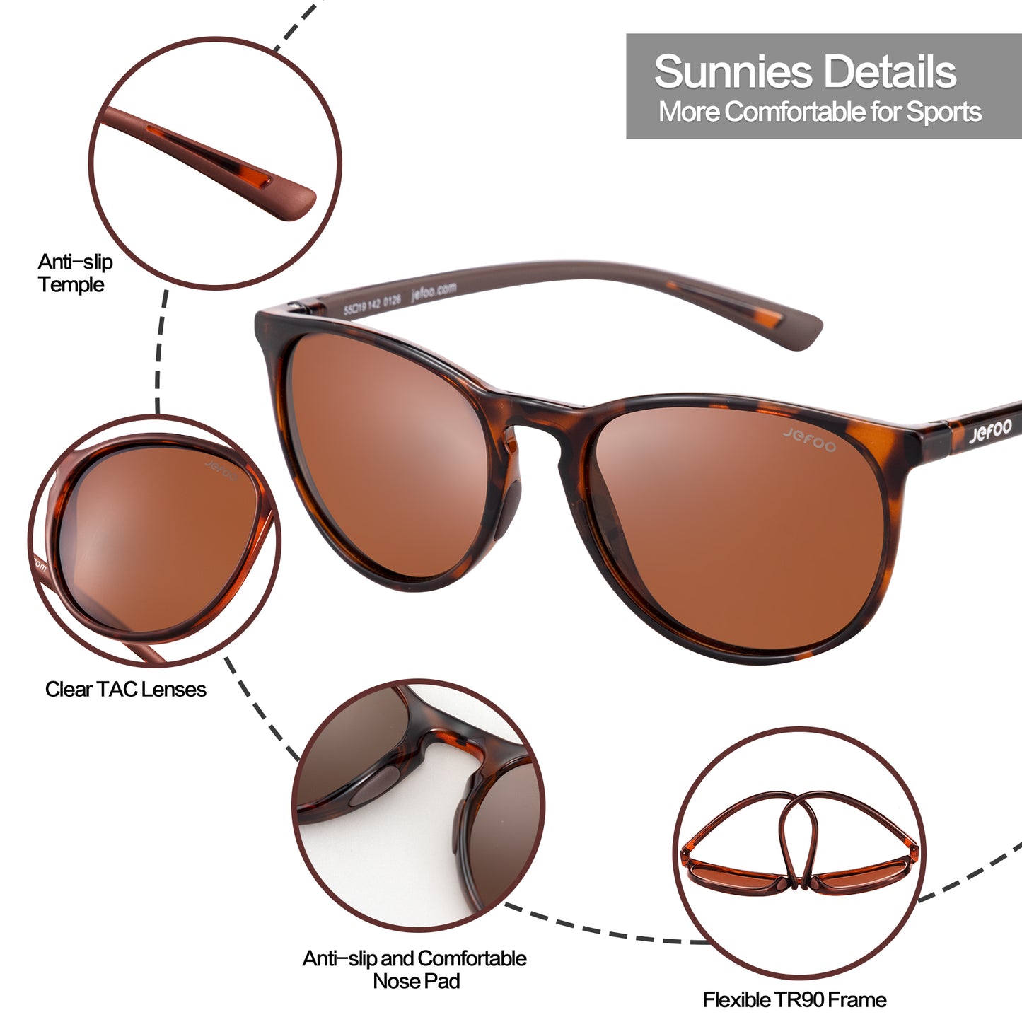 Fashion Polarized Oval Sunglasses For Women And Men · Classic Tortoise JF319