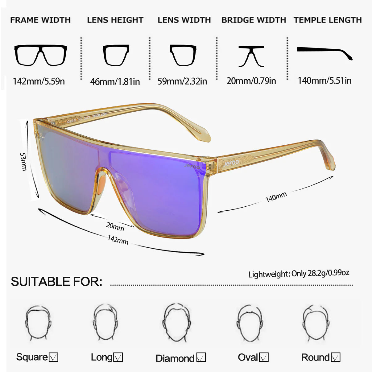 JEFOO-Square-Flat-Top-Sunglasses-Glory-Shines