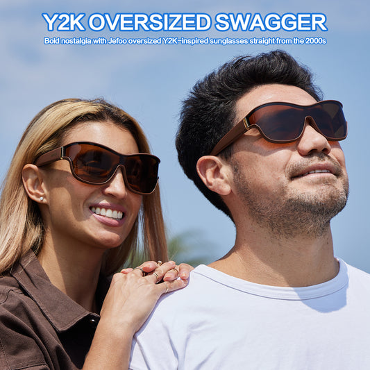 Trendy Y2K One-Lens Sunglasses · Chocolate JF269