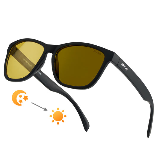 Photochromic Square Night Vision Sunglasses · Decent Black JF219