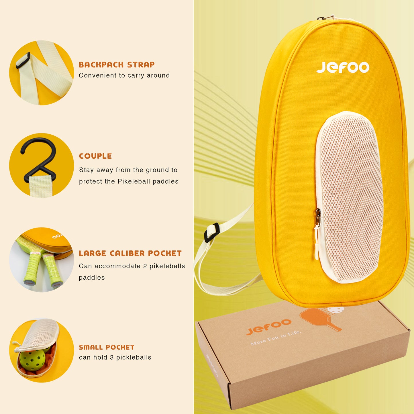 JF001 Yellow Arabesque Pickleball Paddles