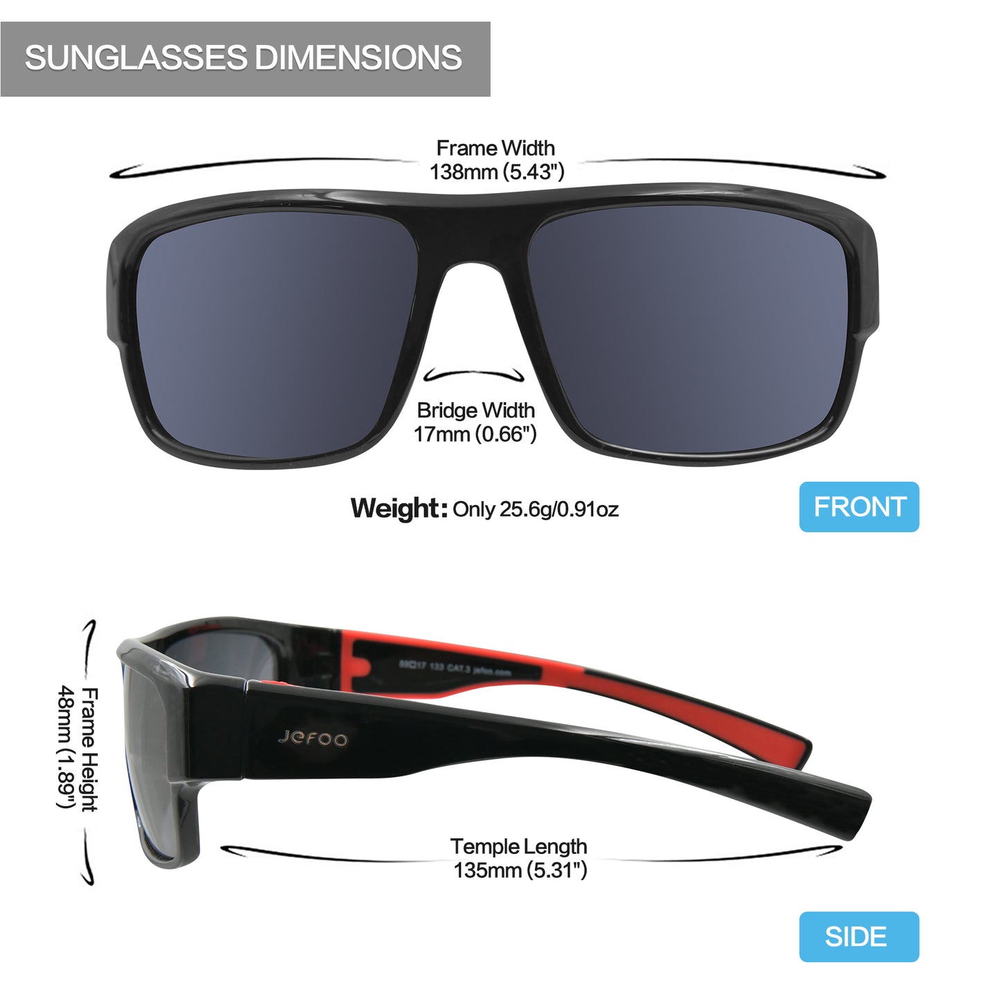 Yeetz Water Sports Floating Sunglasses · Black Reef JF239 – JEFOO