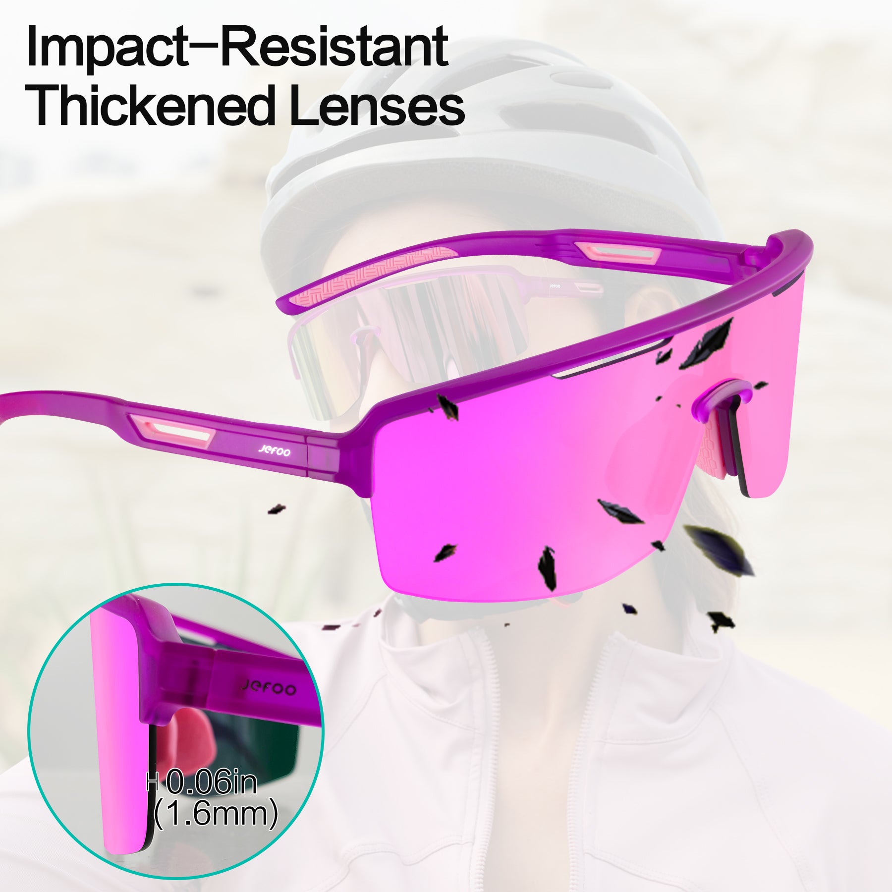 Cycling Polarized Wraparound Sunglasses · Crush Pink JF329 – JEFOO