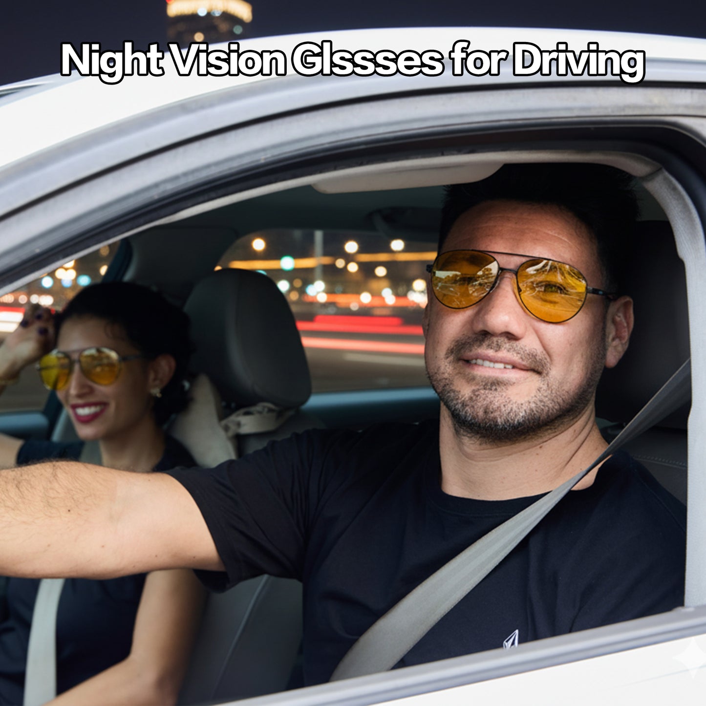 Metallic Driving Aviator Night Vision Glasses · Nox Gray JF119
