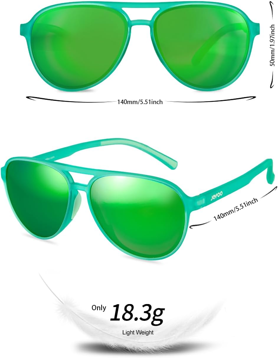 Polarized Sports Aviator Sunglasses · Lake Tahoe Green JF119